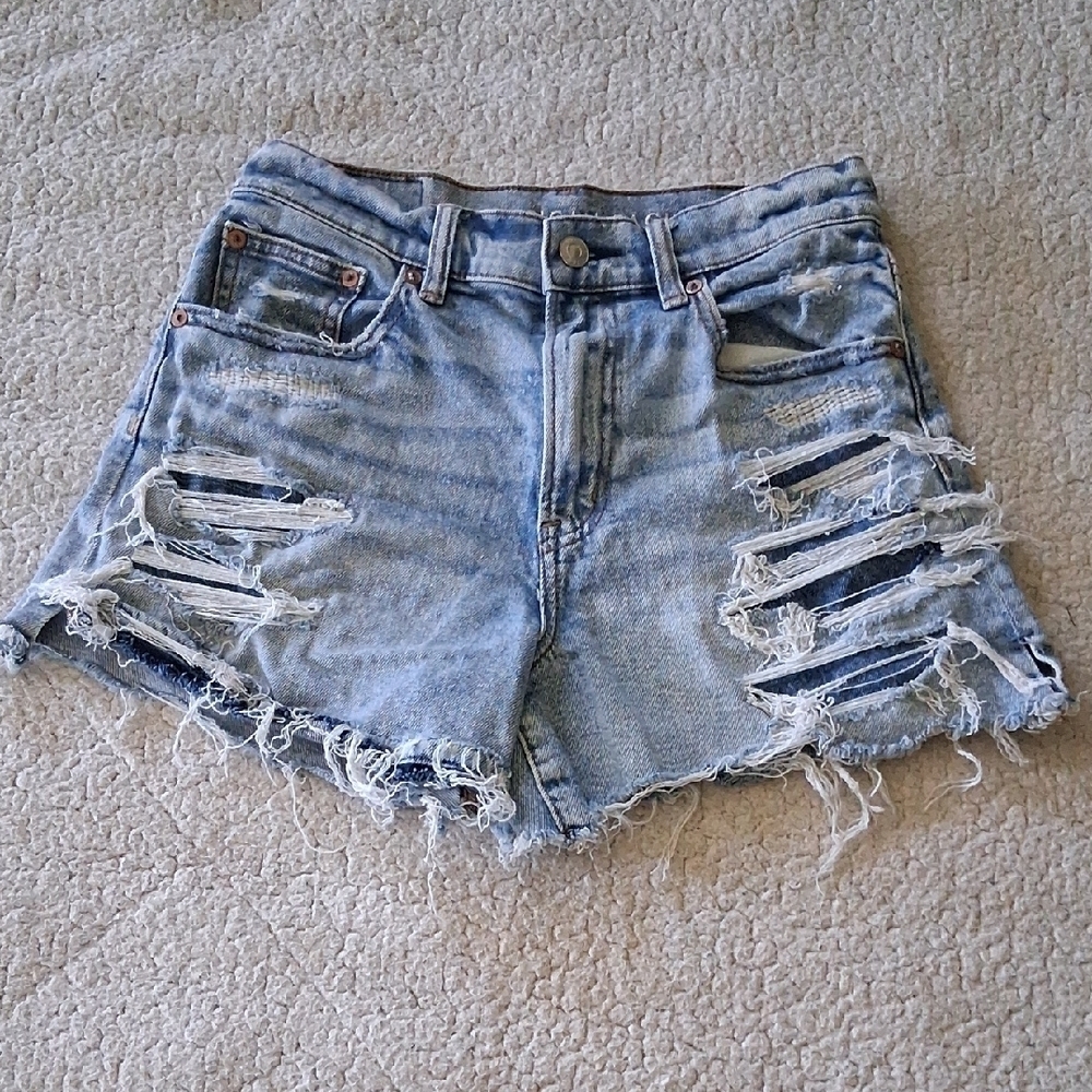 American Eagle Outfitters Distressed Blue Jean Shorts